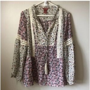 Silk peasant style top
